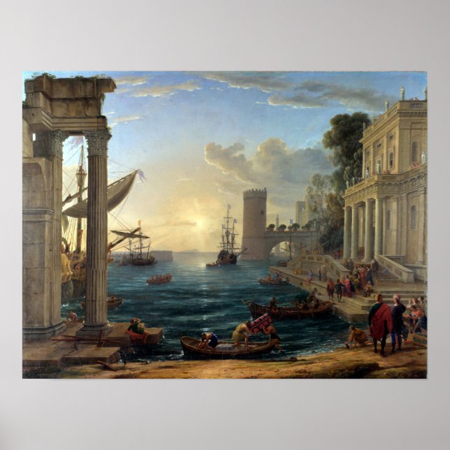Affiche Port maritime Claude Lorrain avec l'Embarquement (Devant)