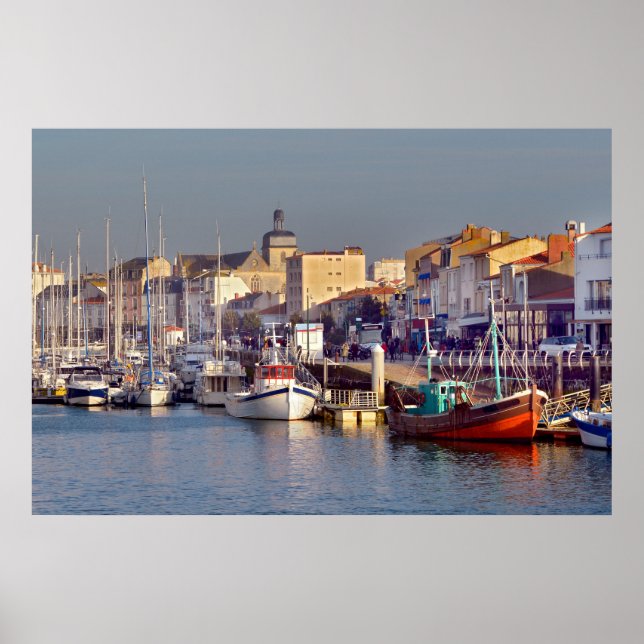 Affiche Port of Les Sables d'Olonne in France Postcard Cof (Devant)
