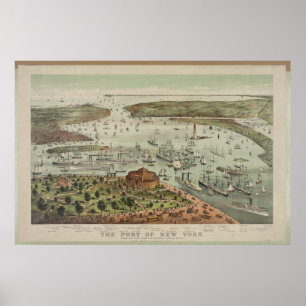 Affiche Port of New York - 1892