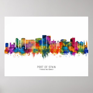 Affiche Port of Spain Ligne Skyline Trinité-et-Tobago