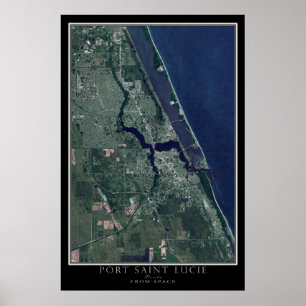 Affiche Port Saint Lucie Floride Carte de l'affiche satell