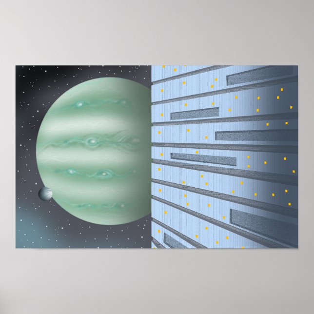 Affiche Port spatial silencieux surplombant une planète in (Devant)