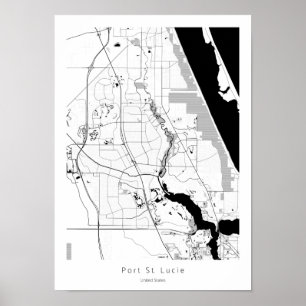 Affiche Port St Saint Lucie Floride Moderne Simple Carte