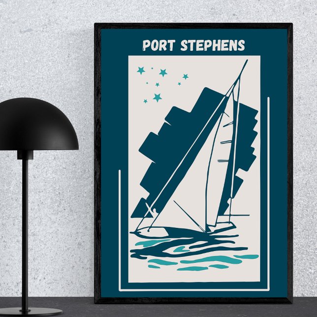 Affiche Port Stephens en Australie - Voile Vintage (Créateur téléchargé)