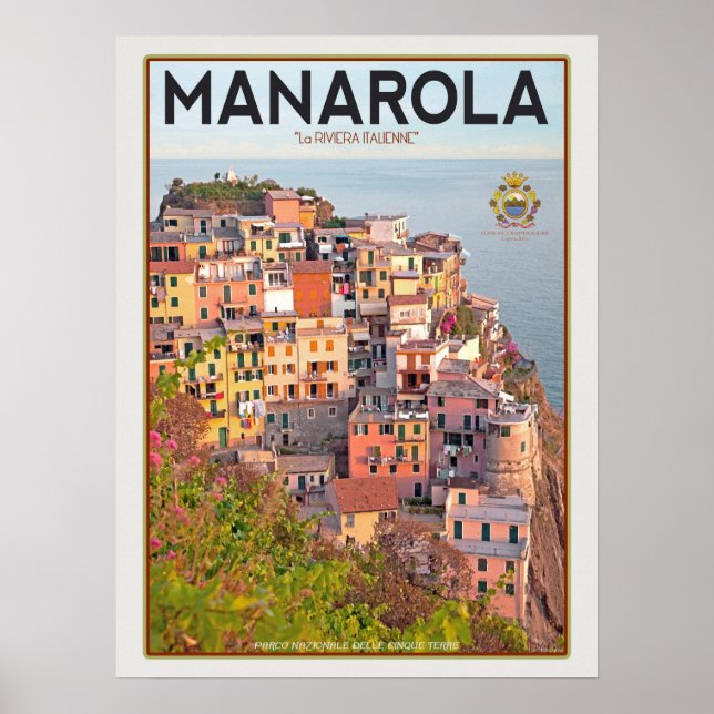 Affiche Port viticole de Manarola - sur blanc (Devant)