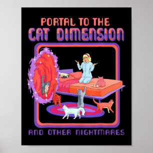 Affiche Portail À La Dimension Chat Drôle Chat Chat Chaton