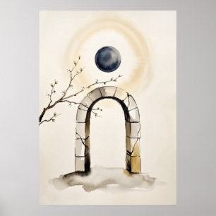 Affiche Portail au Clair de Lune Nouvelle Voie Art Spiritu