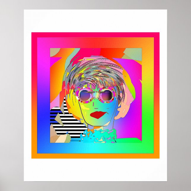 Affiche Portant Des Lunettes Sombres Et Un Sourire (Devant)