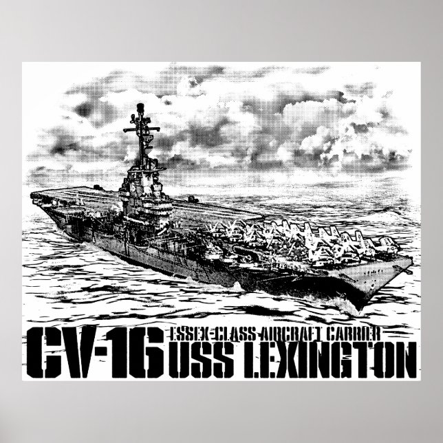 Affiche Porte-avions Lexington Print (Devant)