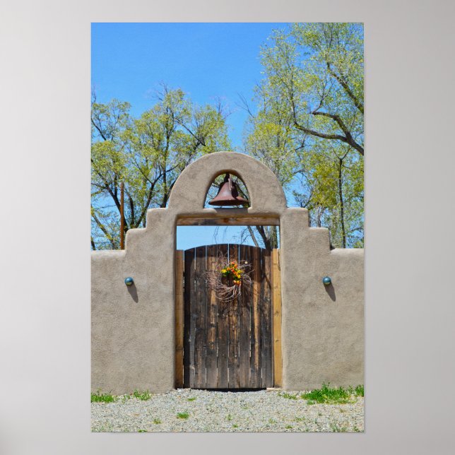 Affiche Porte dans un mur en adobe, Nouveau-Mexique (Devant)