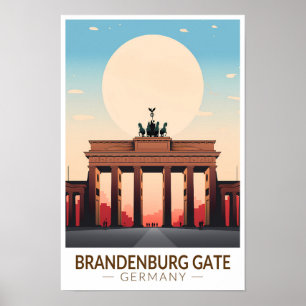 Affiche Porte de Branbourg Allemagne Travel Art Vintage