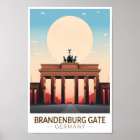 Porte de Branbourg Allemagne Travel Art Vintage