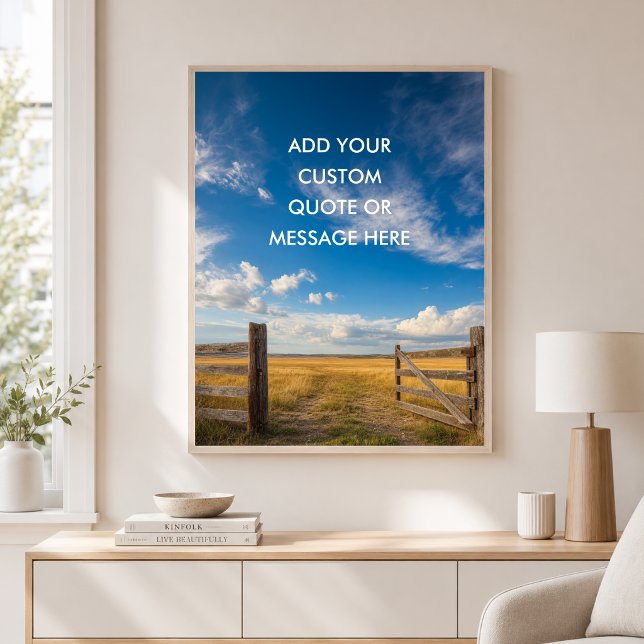 Affiche Porte de ferme rustique - Créez votre propre citat (Custom Rustic Farm Gate - Create Your Own Quate Poster)