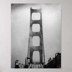 Affiche Porte d'or entourée de brouillard -San Francisco