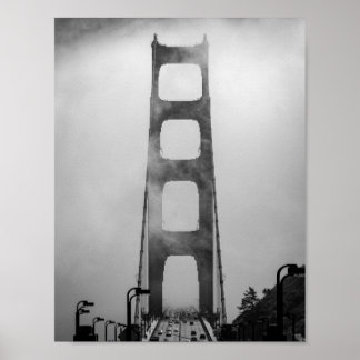 Affiche Porte d'or entourée de brouillard -San Francisco