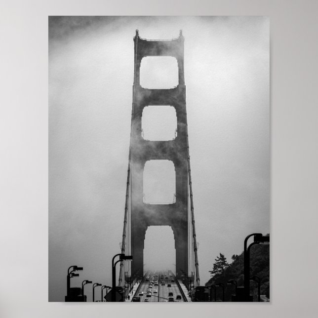 Affiche Porte d'or entourée de brouillard -San Francisco (Devant)