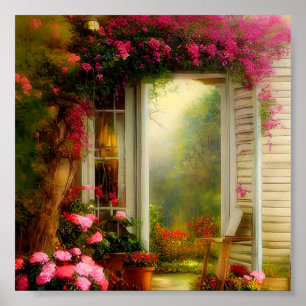 Affiche Porte du jardin de roses