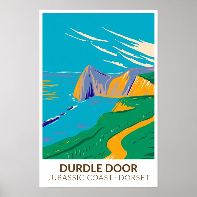 Affiche Porte Durdle Sur Man Of War Bay Dans le Dorset Eng (Devant)