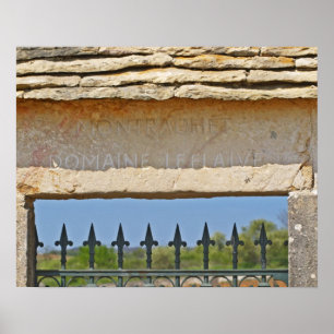 Affiche Porte et clé de voûte sculptée avec Montrachet,