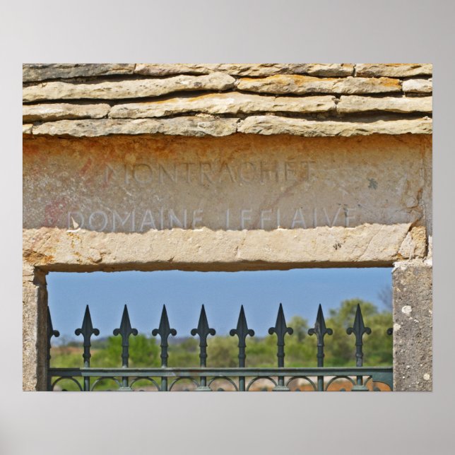Affiche Porte et clé de voûte sculptée avec Montrachet, (Devant)