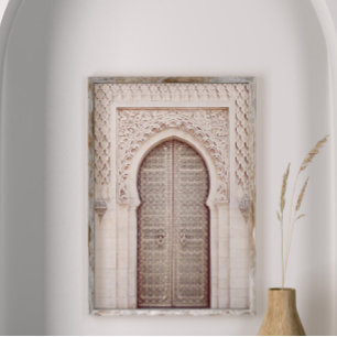 Affiche Porte marocaine en terre cuite rose