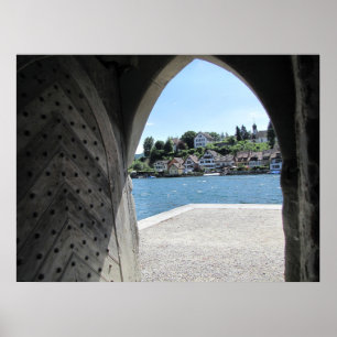 Affiche Porte médiévale sur la rivière