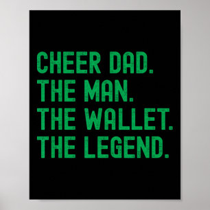 Affiche Porte-monnaie homme cheerleading drôle vert Cheer