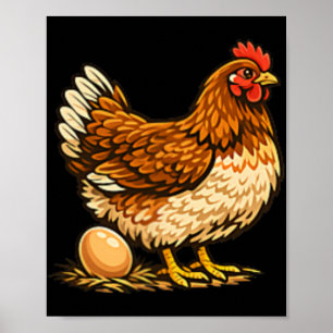 Affiche Porte-poulet à motif de poulet avec œuf Ferme de p