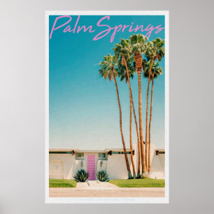 Affiche Porte rose Retro Palm Springs