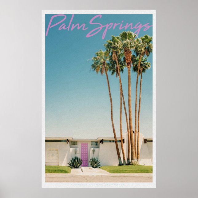 Affiche Porte rose Retro Palm Springs (Devant)