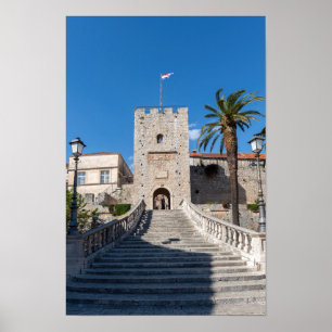 Affiche Porte terrestre dans la ville de Korcula - Dalmati