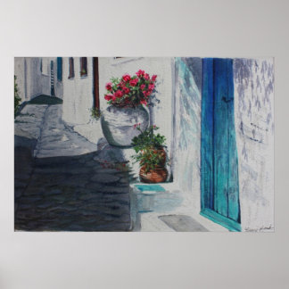 Affiche Porte turquoise