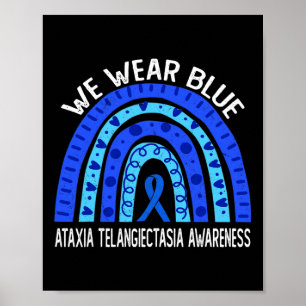 Affiche Porter bleu arc-en-ciel pour Ataxia Telangiectasia
