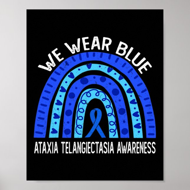 Affiche Porter bleu arc-en-ciel pour Ataxia Telangiectasia (Devant)