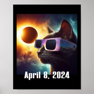 Affiche Porter des lunettes solaires Eclipse Colorée Cultu
