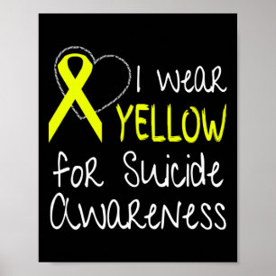 Affiche Porter Le Ruban Jaune Pour Sensibiliser Au Suicide