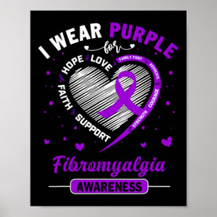 Affiche Porter le violet pour le ruban de sensibilisation
