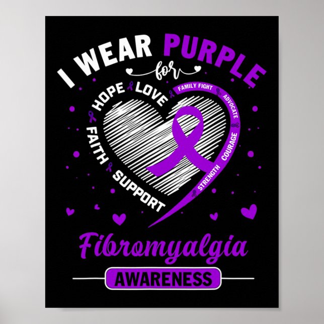 Affiche Porter le violet pour le ruban de sensibilisation  (Devant)