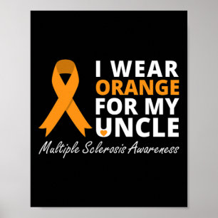 Affiche Porter L'Orange Pour Mon Oncle Ms Awareness Ruban