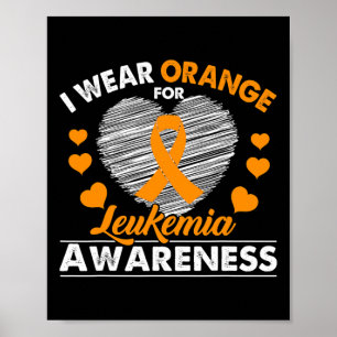 Affiche Porter Orange Leucémie Cancer Sensibilisation Ruba