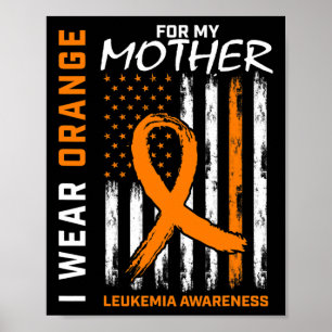 Affiche Porter Orange Mère Maman Leucémie Sensibilisation 