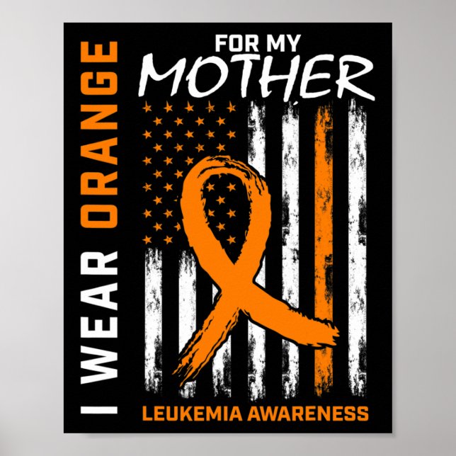 Affiche Porter Orange Mère Maman Leucémie Sensibilisation  (Devant)