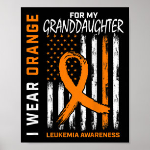 Affiche Porter Orange petite-fille Leukemia Sensibilisatio