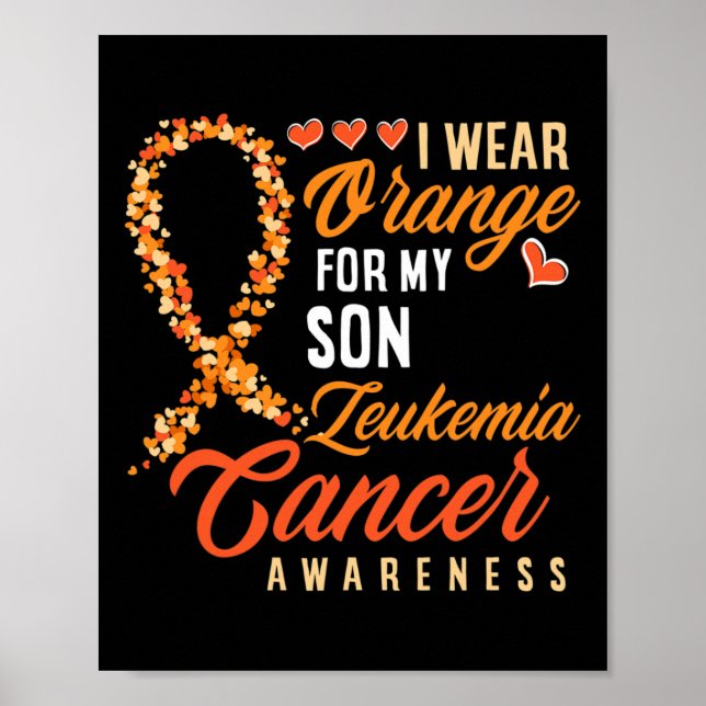 Affiche Porter Orange Pour Mon Fils Leucémie Cancer Sensib (Devant)