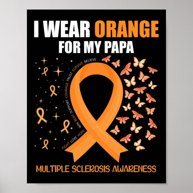 Affiche Porter Orange pour Mon Papa Sclérose Multiples (Devant)