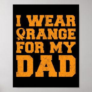Affiche Porter Orange pour papa Leucémie Sensibilisation C
