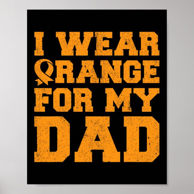 Affiche Porter Orange pour papa Leucémie Sensibilisation C (Devant)