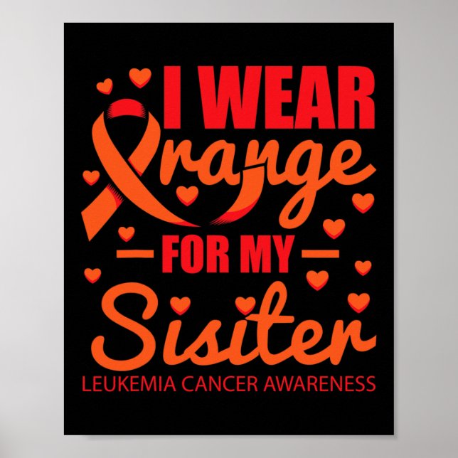 Affiche Porter Orange Pour Soeur Leucémie (Devant)