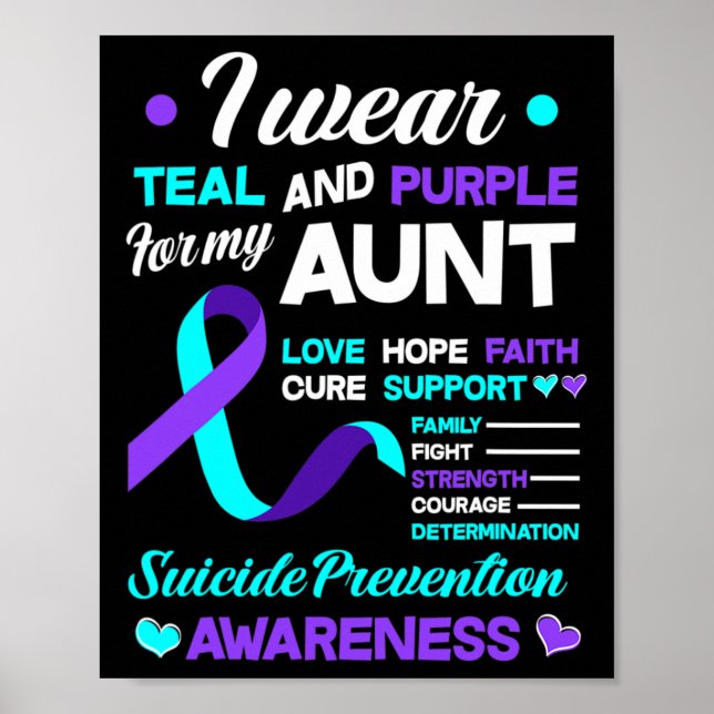 Affiche Porter Turquoise Et Violet Pour La Prévention Suic (Devant)