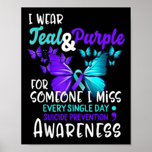 Affiche Porter Turquoise Violet Prévention Suicide Sensibi